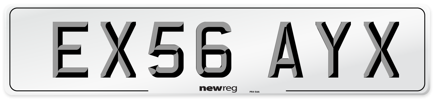 EX56 AYX Number Plate from New Reg